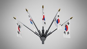 3D Wall Mount Flags 5 Of Republic of Korea