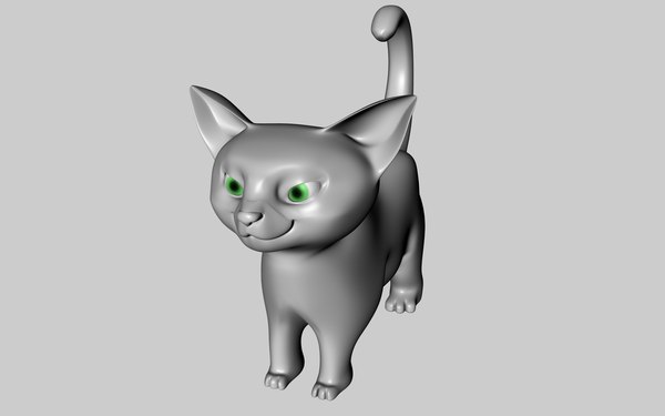 cartoon cat modeled 3d 3ds