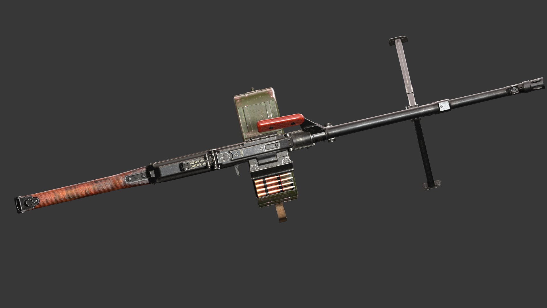 PKM Machine Gun Game Ready Low-poly 3D Model - TurboSquid 1867403