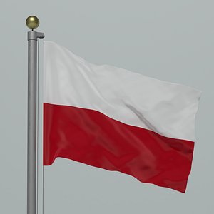 3D POLAND FLAG model