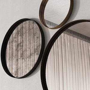 214 round mirror 3 options 3D model