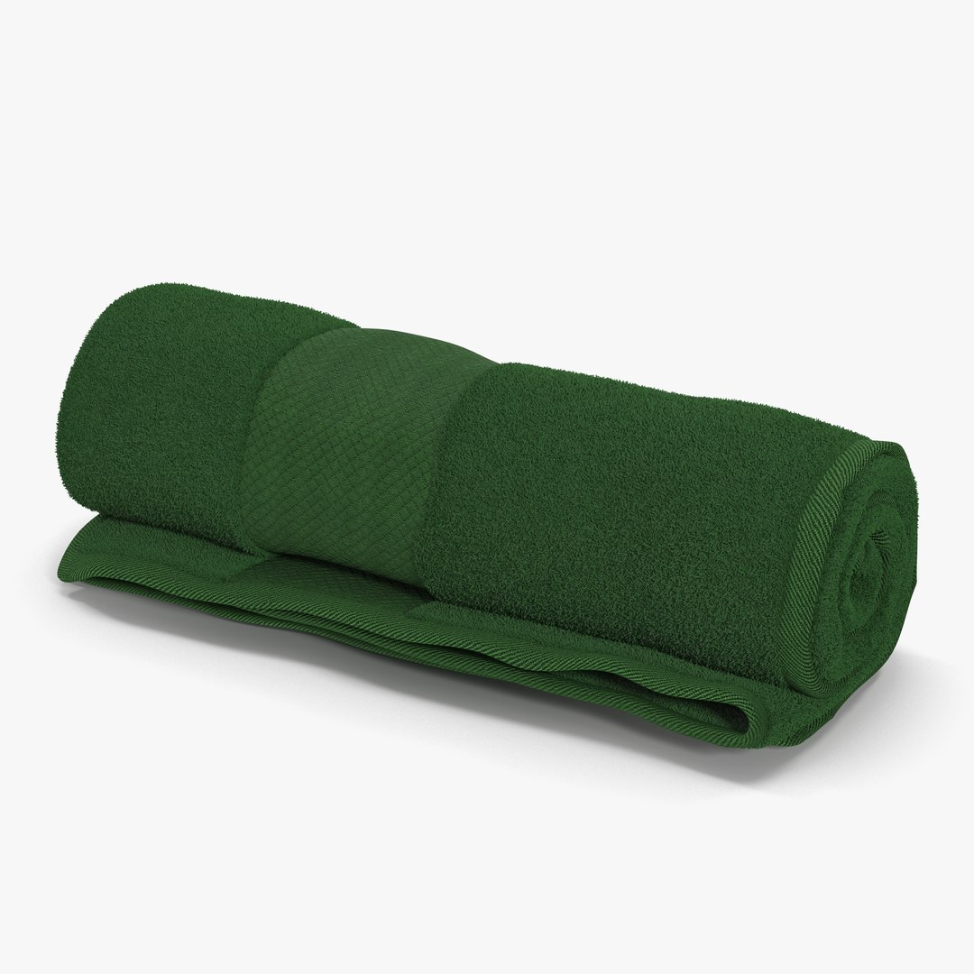 Rolled Towel Green 3D Model 3D model preview