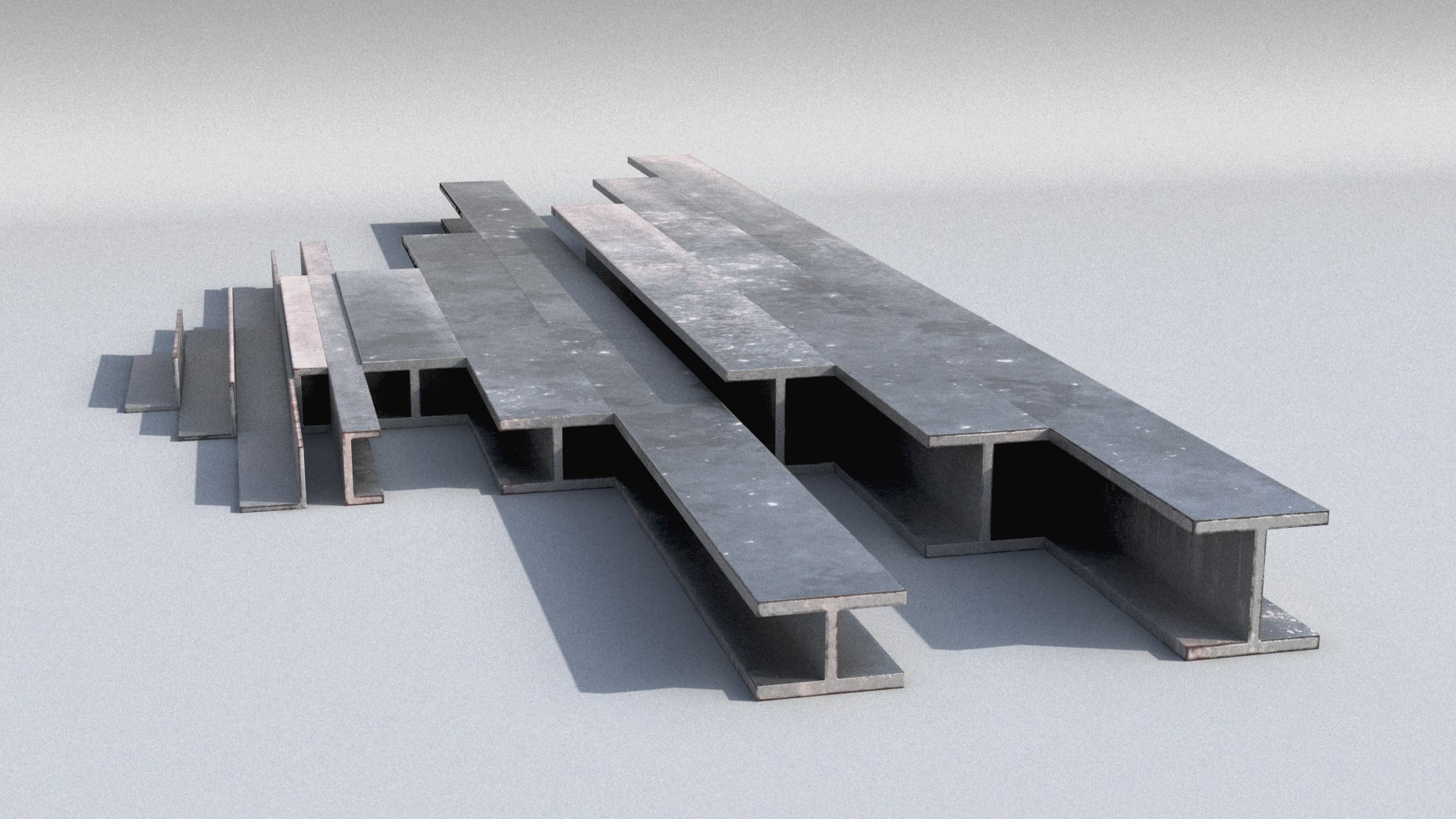 3D model Steel Construction Kit - I-Beam H-Column C-Channel Angle Iron - PBR - StemCell Certified https://p.turbosquid.com/ts-thumb/b0/IFwiDO/0x/07/jpg/1780571129/1920x1080/fit_q87/6311ac272e4ad282982ebfac1bbb33b9a7a4f3fc/07.jpg