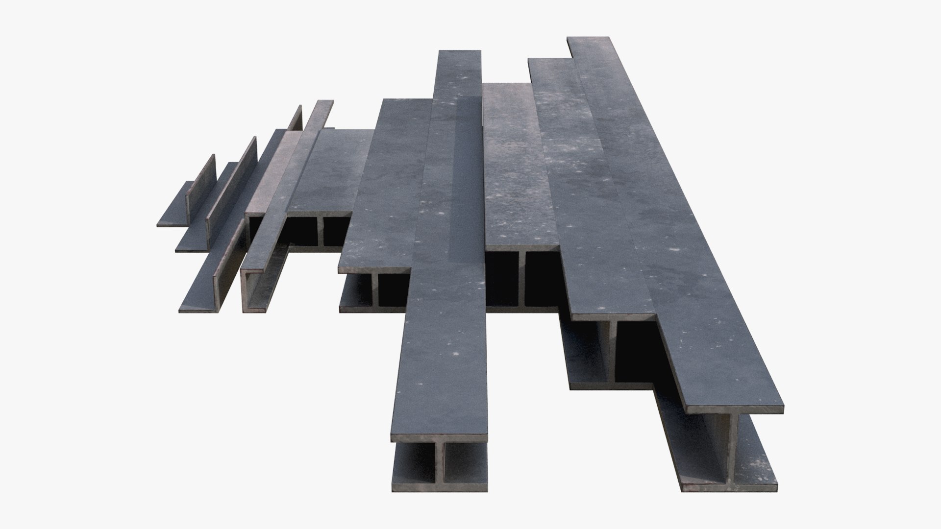 3D model Steel Construction Kit - I-Beam H-Column C-Channel Angle Iron - PBR - StemCell Certified https://p.turbosquid.com/ts-thumb/b0/IFwiDO/R4/03/jpg/1780571111/1920x1080/fit_q87/cb51bbc7a94523975027ed53e00f2cba0ead9502/03.jpg