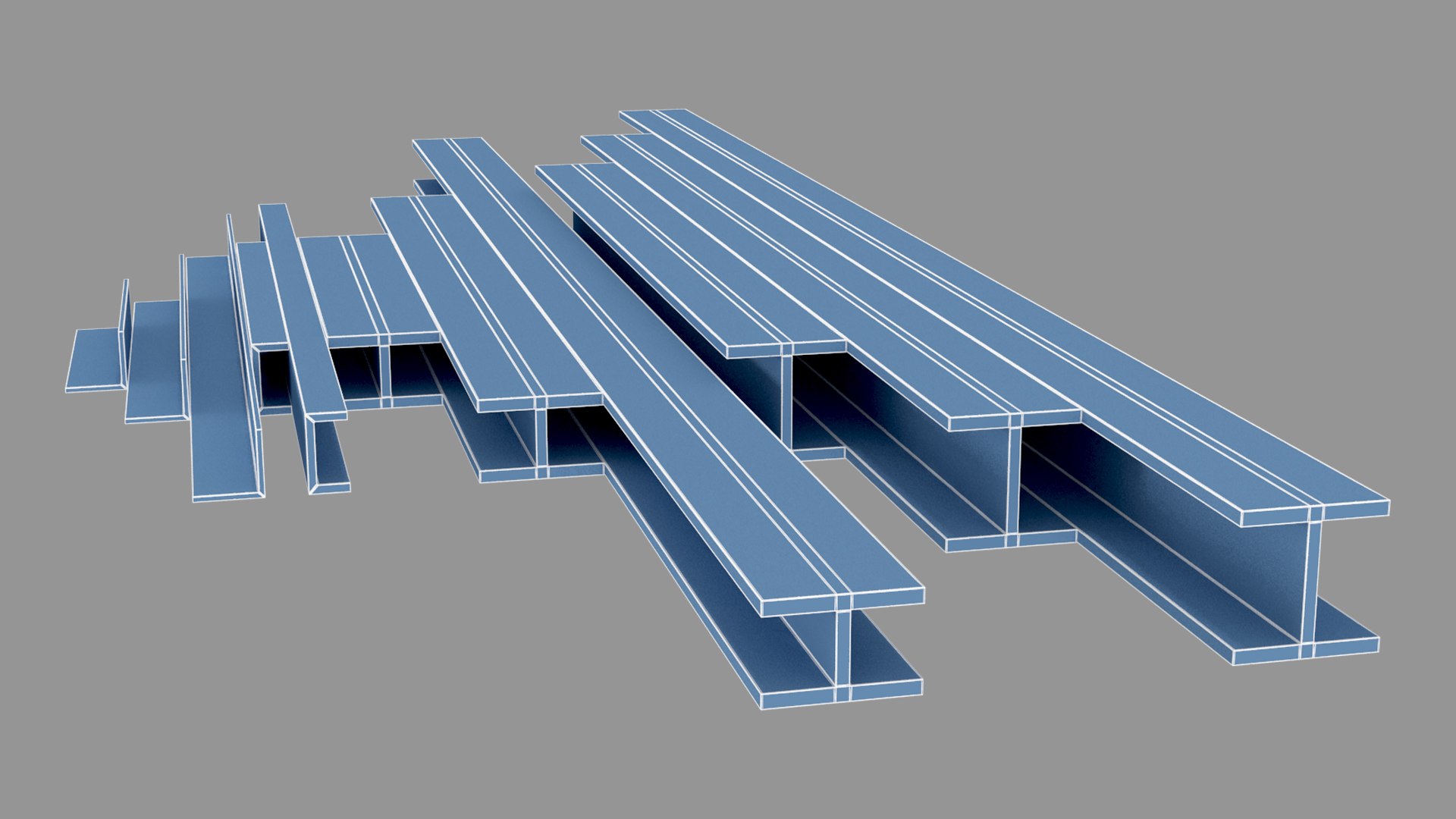 3D model Steel Construction Kit - I-Beam H-Column C-Channel Angle Iron - PBR - StemCell Certified https://p.turbosquid.com/ts-thumb/b0/IFwiDO/kz/09/jpg/1780571119/1920x1080/fit_q87/11b77e639abff7ec2c7492ea6e41027337eb343d/09.jpg