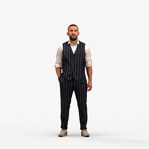 00313Adil003 - Adult Middle Eastern man waiting in office wearing transitional seasonal business att