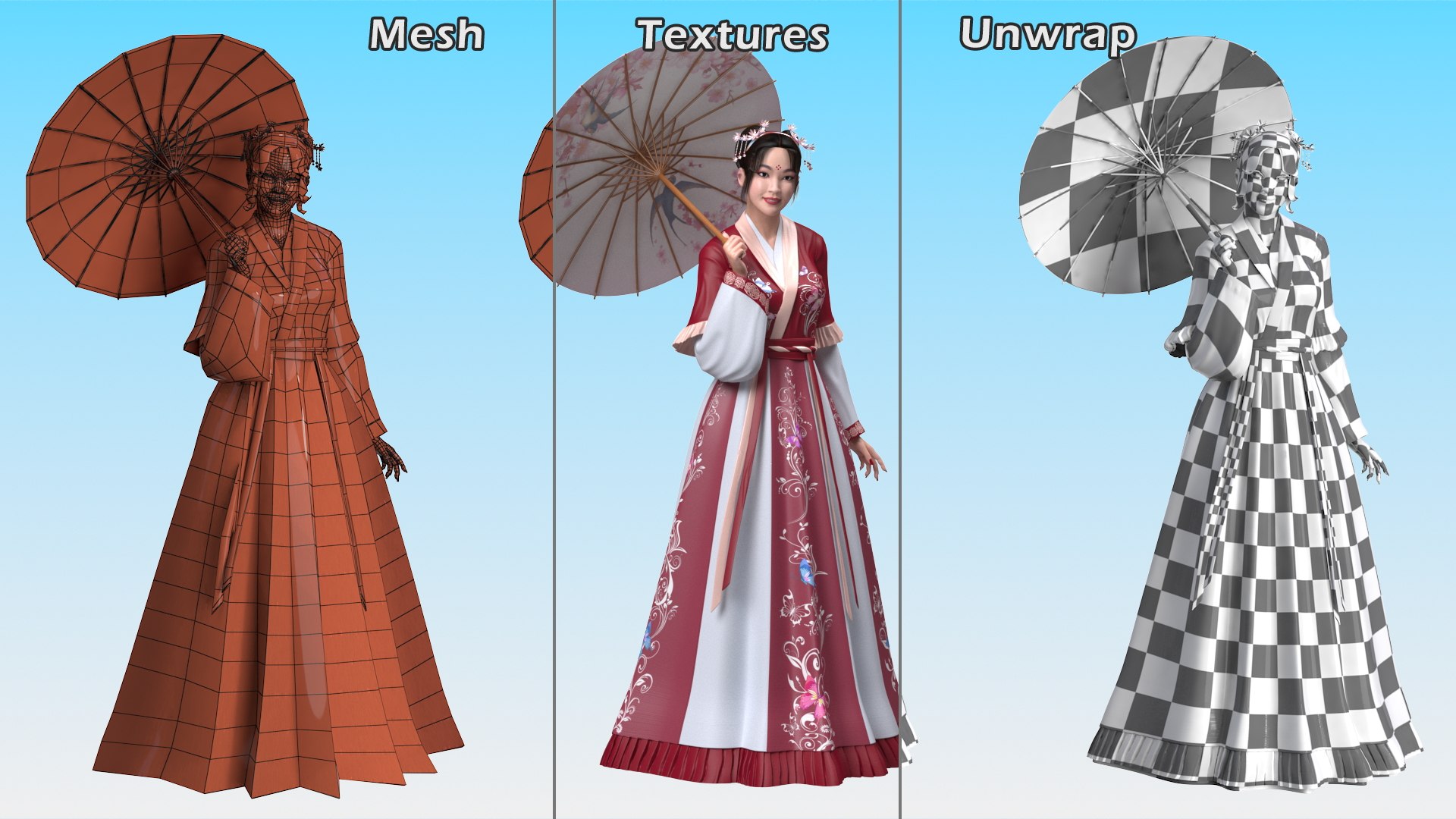 3D Traditional Style Chinese Man and Woman Collection - TurboSquid 2037233