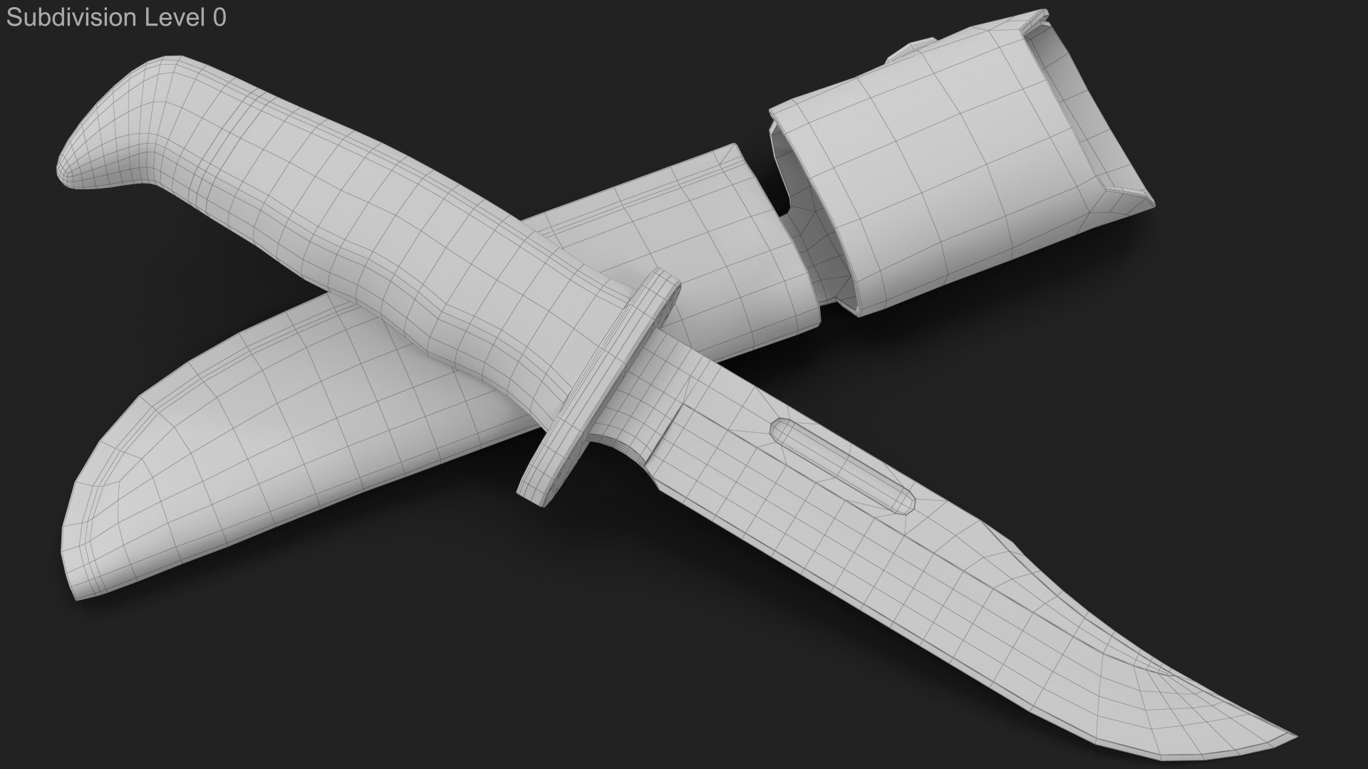 Hunting Knife and Leather Knife Sheath 3D model https://p.turbosquid.com/ts-thumb/b0/KqcW35/0j/wireframe_00/jpg/1714557952/1920x1080/fit_q87/b2da4725dd516e40bdf437c7a55fe0729b8eb430/wireframe_00.jpg
