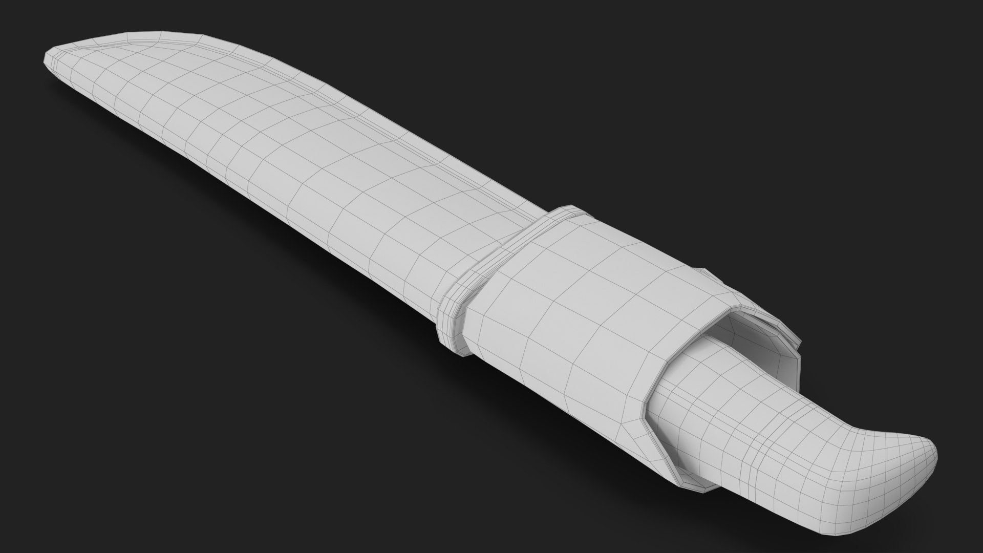 Hunting Knife and Leather Knife Sheath 3D model https://p.turbosquid.com/ts-thumb/b0/KqcW35/Bc/wireframe_08/jpg/1714557984/1920x1080/fit_q87/3e9eddb2a22cd84f86e06bee2fcf52ee952f84f0/wireframe_08.jpg