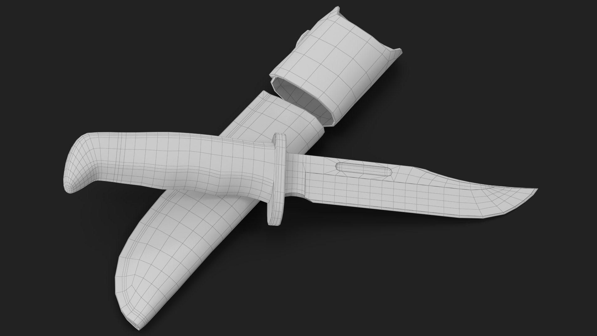 Hunting Knife and Leather Knife Sheath 3D model https://p.turbosquid.com/ts-thumb/b0/KqcW35/ly/wireframe_15/jpg/1714558008/1920x1080/fit_q87/9c508267853616dc54004c04ae1f2d7d00271b24/wireframe_15.jpg