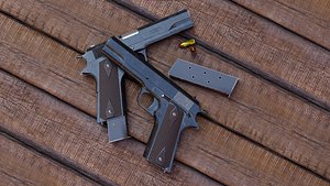 3D M1911 Pistol - Game Ready - PBR Textured - Rigged model