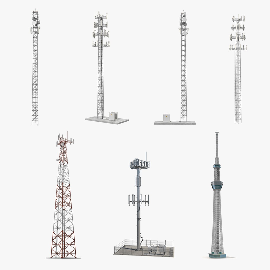 Cellular Towers Collection 3 3D model preview