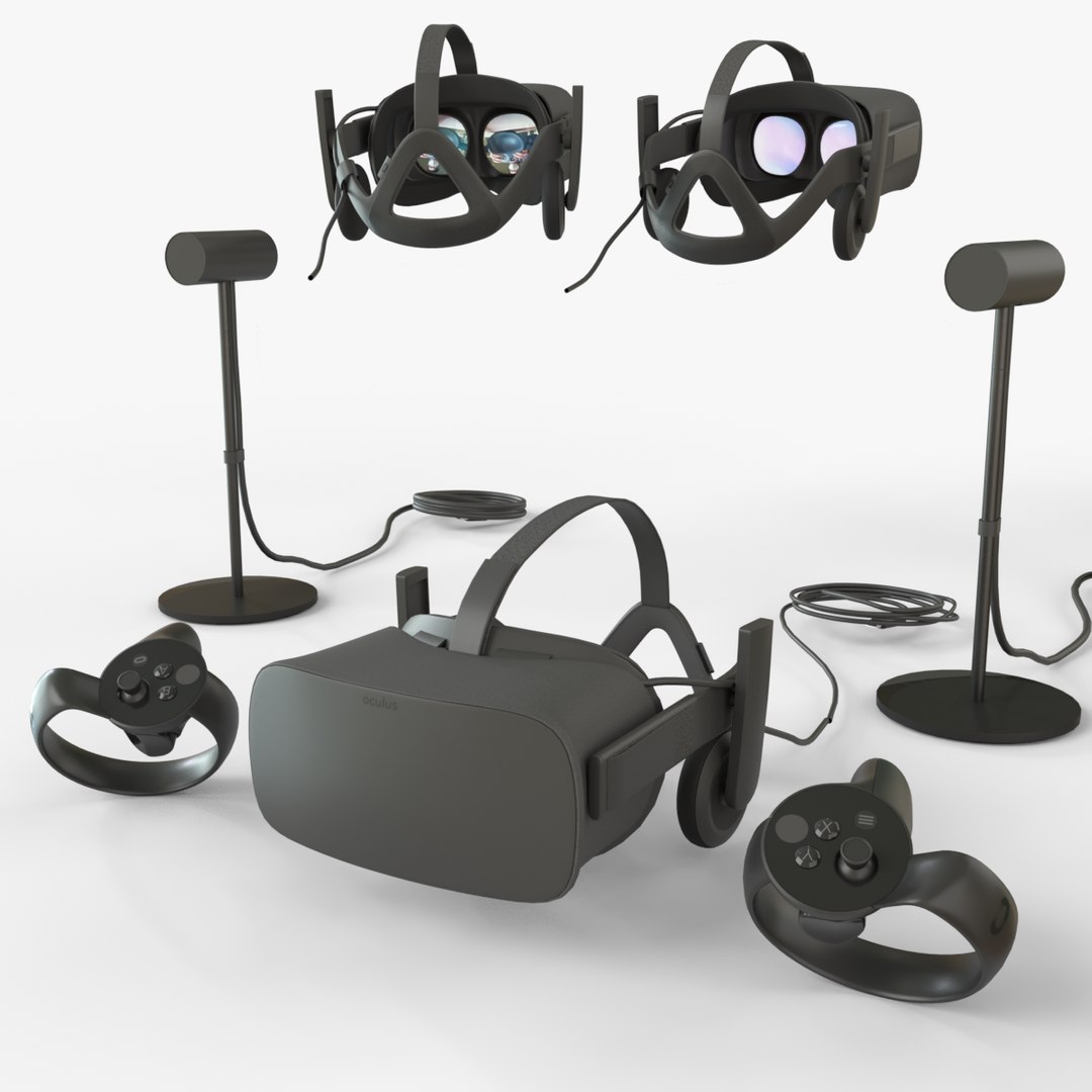 Oculus Rift With Controllers And Sensors Model - TurboSquid 2159092