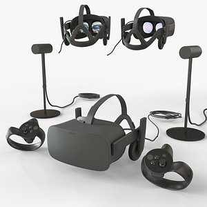Oculus Rift with Controllers and Sensors model