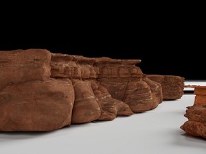 Realistic Desert Rocks and Red Sandstone Cliff Asset Pack