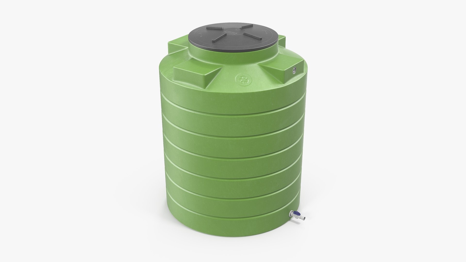 Big Plastic Water Storage Tank 3D model preview