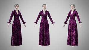 Dress 29 Amethyst Glow Velvet v2 3D model