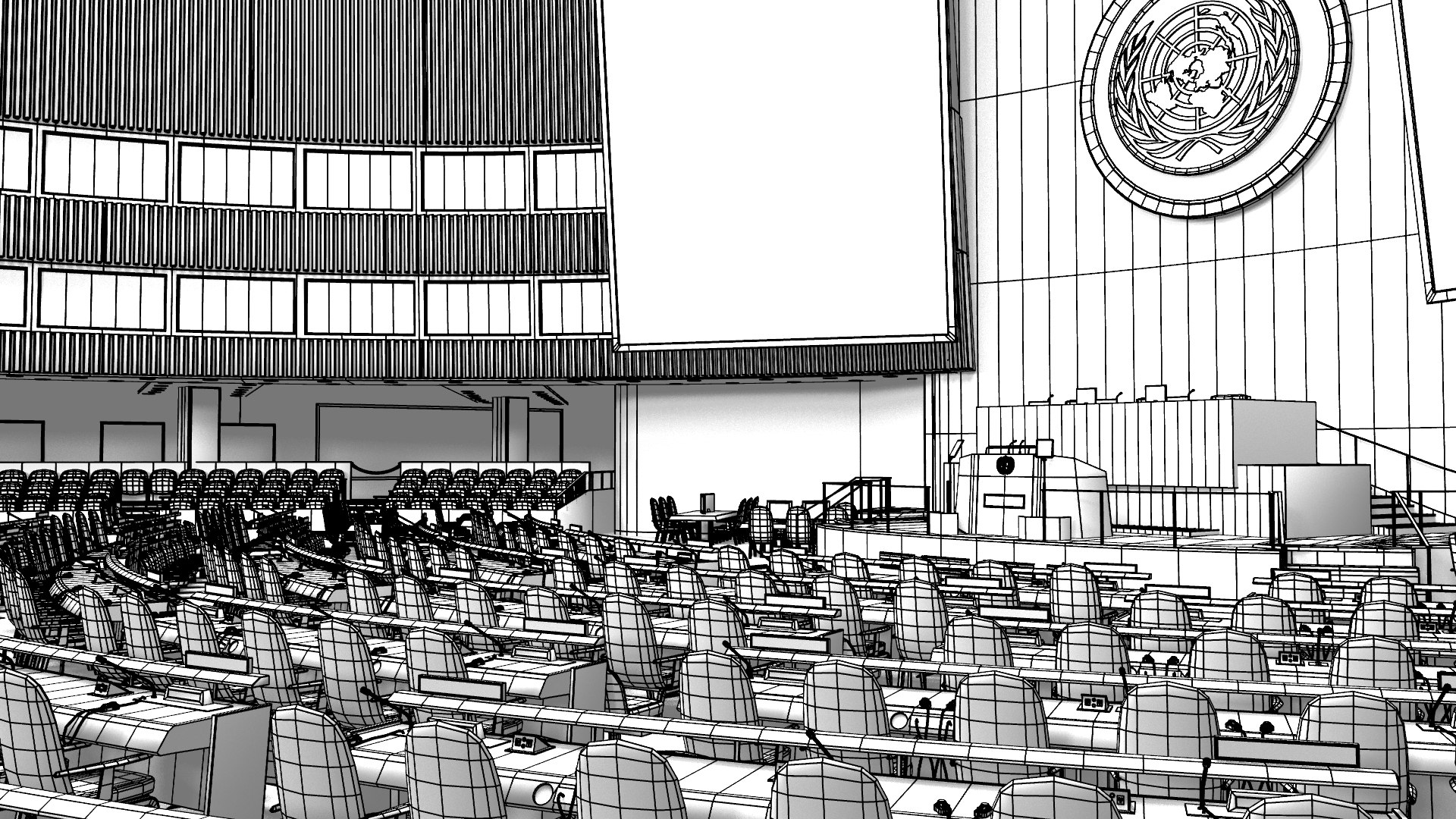 3D United Nations General Assembly TurboSquid 2125048