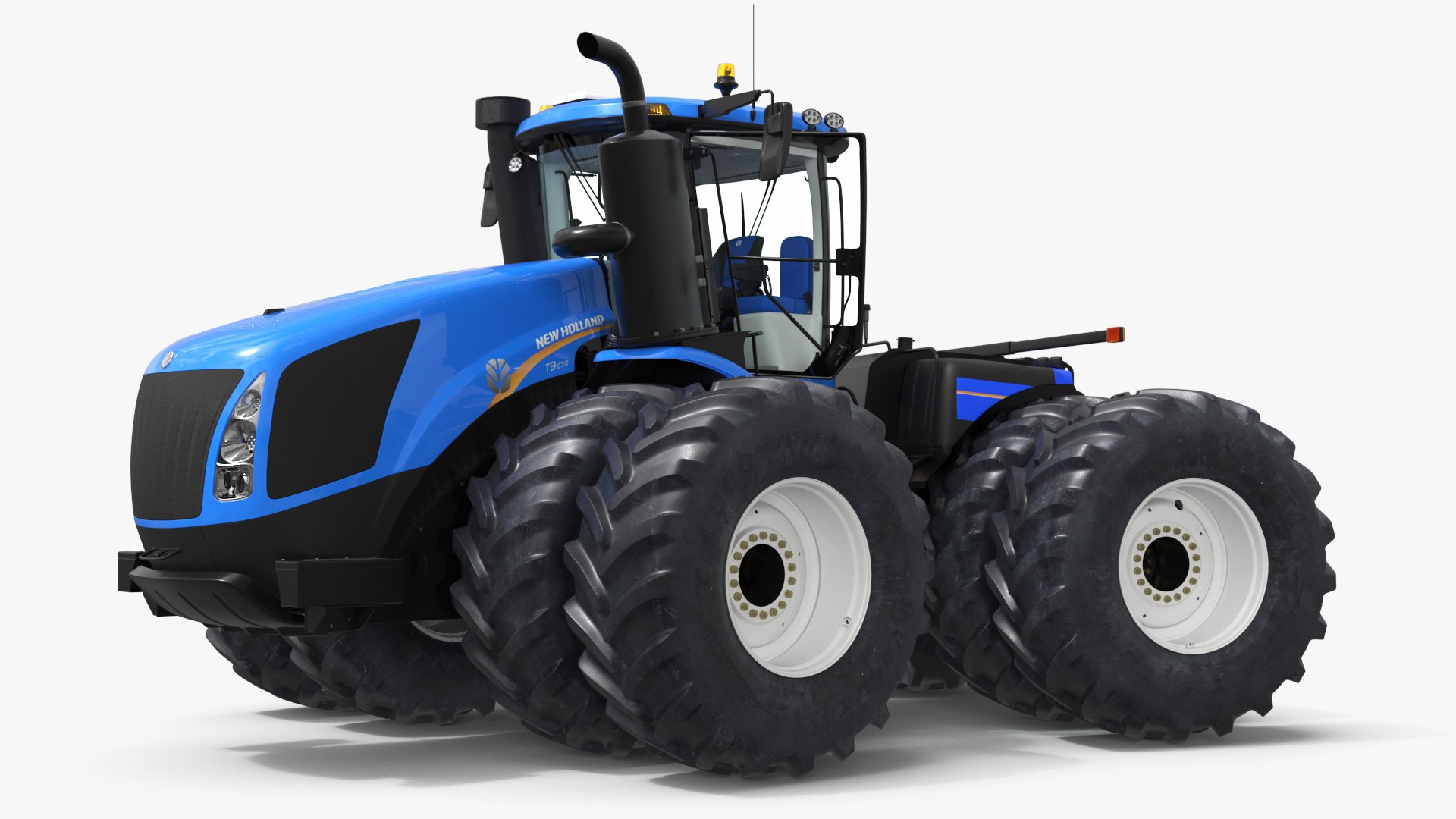 New Holland T9 Series Tractor Blue Rigged 3D model preview
