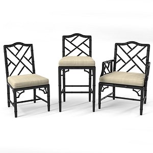 chippendale chair set 3ds