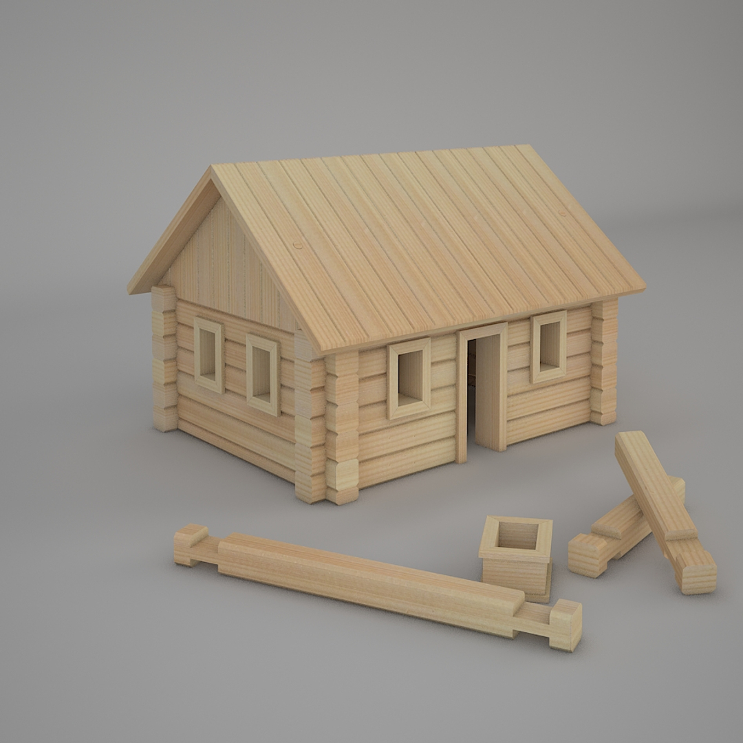 3D wooden house toy model TurboSquid 1161706
