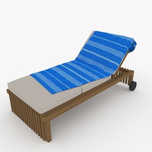 3D Sun Lounger Elegant Wood