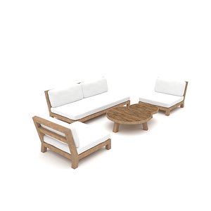 garden furniture set Low-poly 3D model 3D