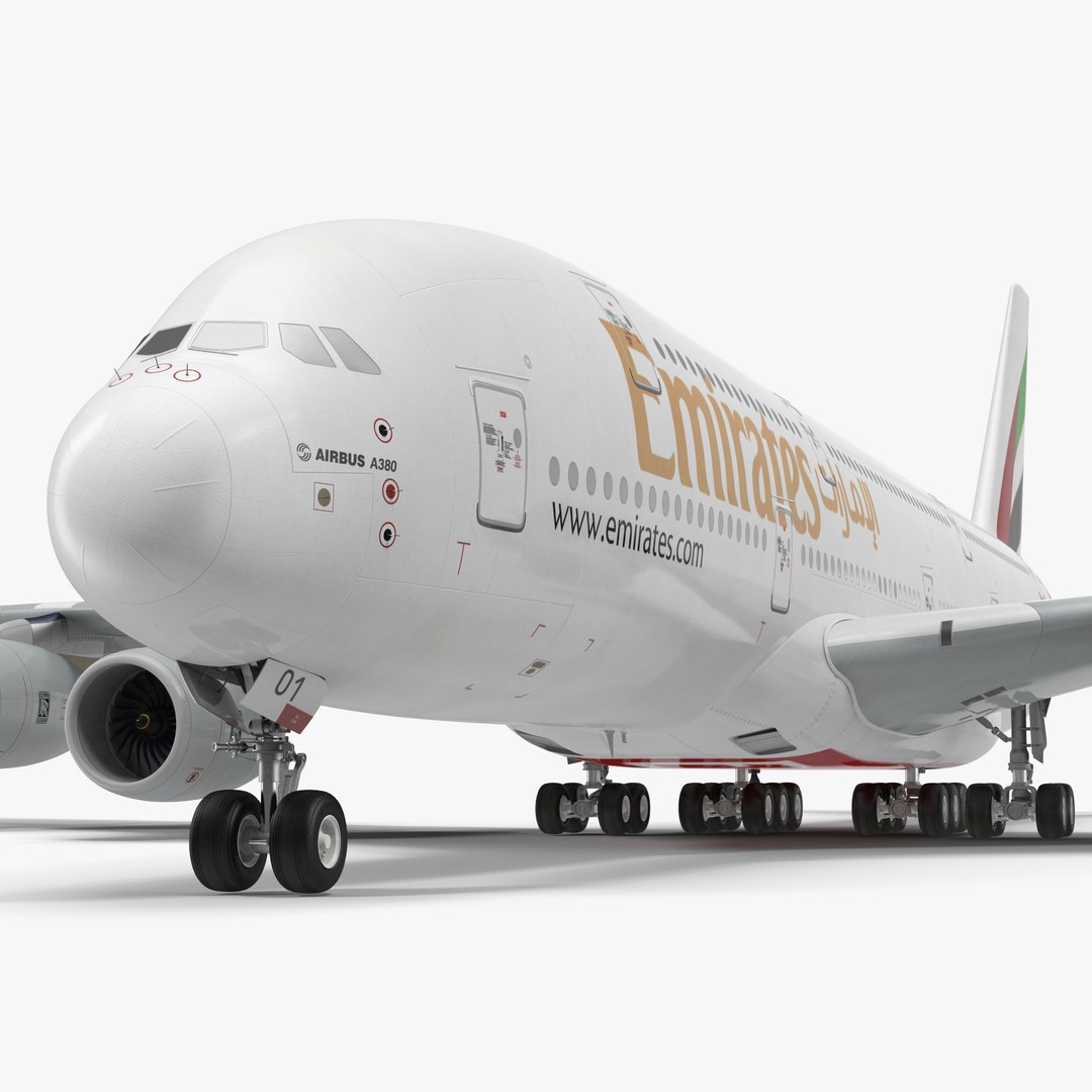 Airbus A380-1000 Emirates 3D Model 3D model preview