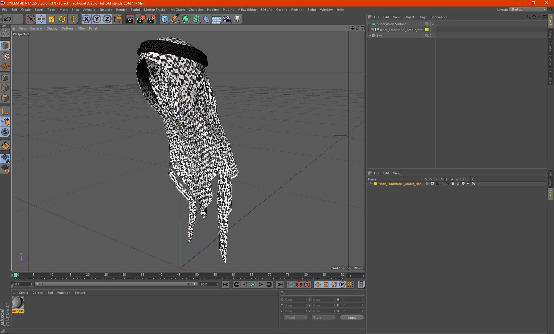 Black Traditional Arabic Hat 3D - TurboSquid 1948090