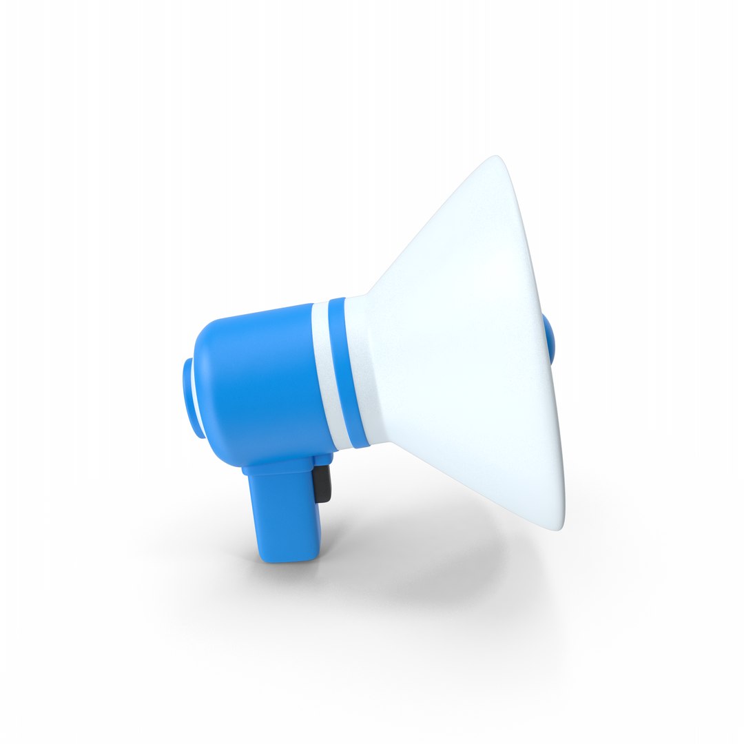 3D Model Megaphone Blue - TurboSquid 2316625