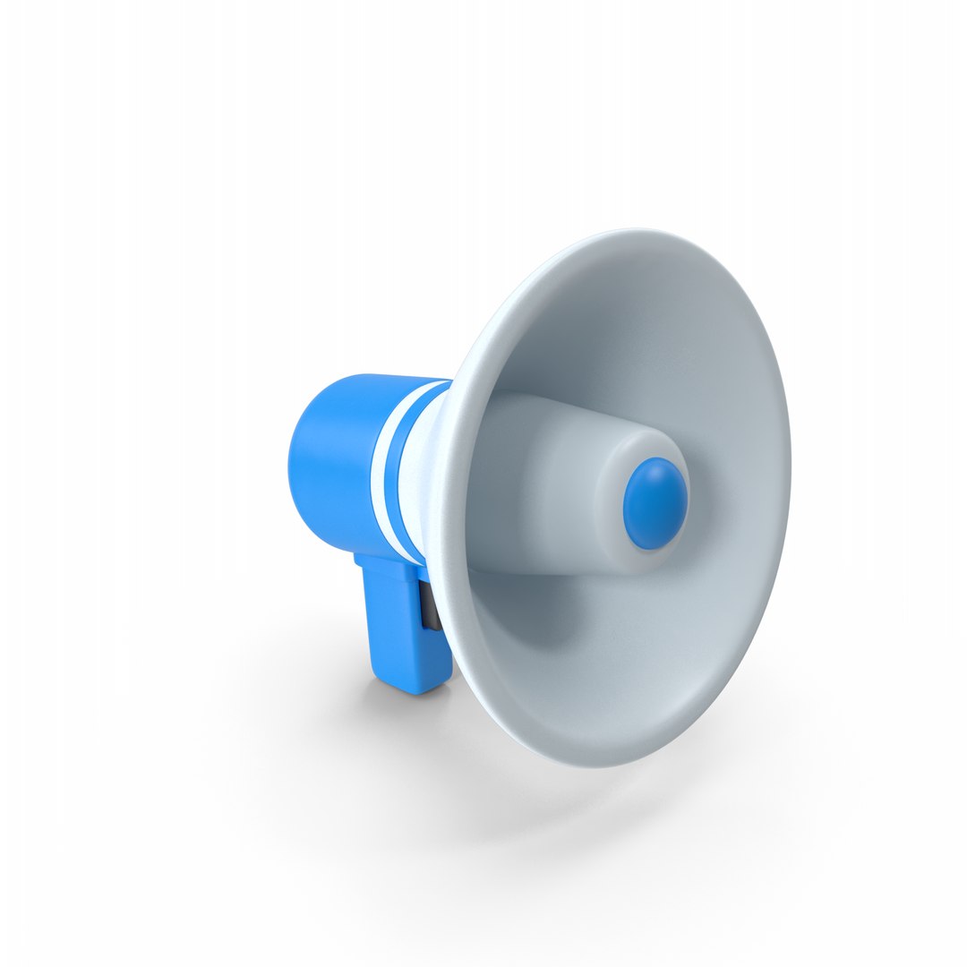 3D Model Megaphone Blue - TurboSquid 2316625