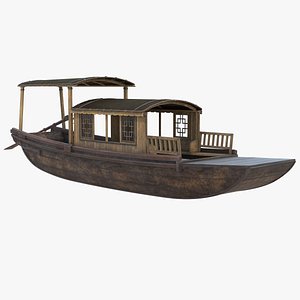 Old Traditional Chinese Wooden Passenger Boat