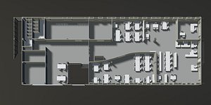 Office plan in building cut