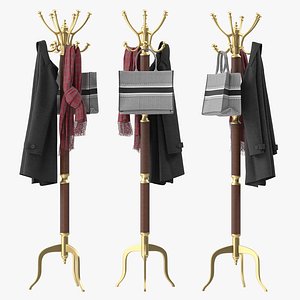 Aluminum Solid Coat Rack 3D model