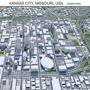 3D Kansas Downtown Missouri USA