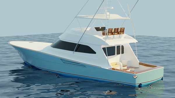 52ft Sport Fish Boat 3D Model $10 - .3dm .3ds .obj .skp .unknown
