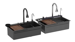 3D Sinks with waterfalls WF2 and WF3 model