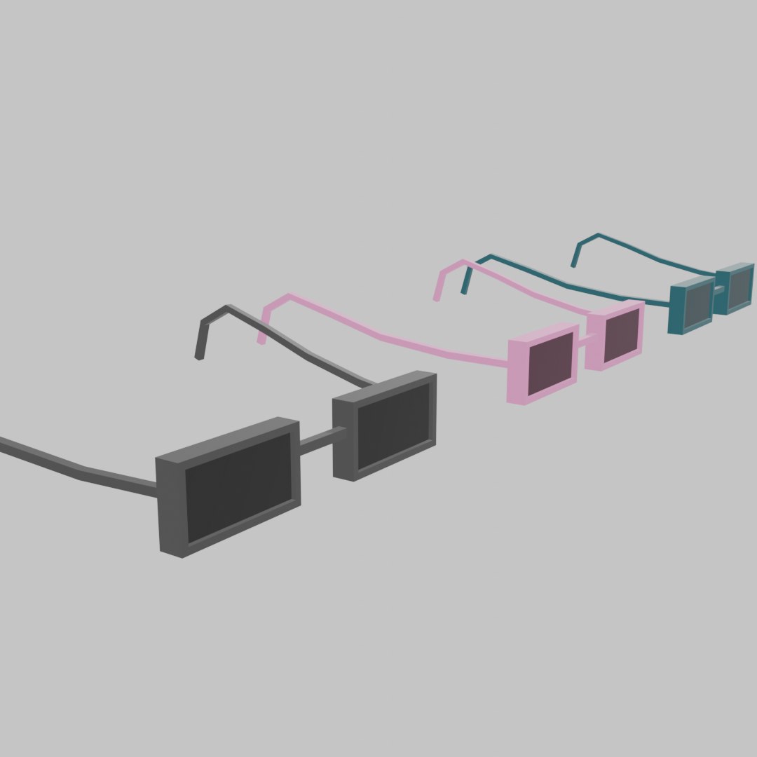 3 PAIRS SUNGLASSES 3D https://p.turbosquid.com/ts-thumb/b1/SskA4I/17/7/png/1741194894/1920x1080/fit_q87/95cbb1180d9206d694e20eb8ae96f8a86d4efb6a/7.jpg