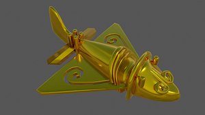 Precololonial Plane Gold - avion precolombino 3D model