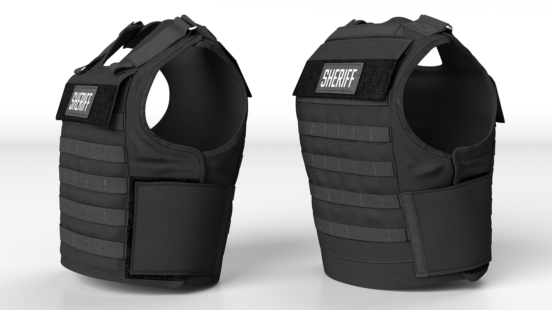 Sheriff Black Body Armor Carrier 3D TurboSquid 2098037