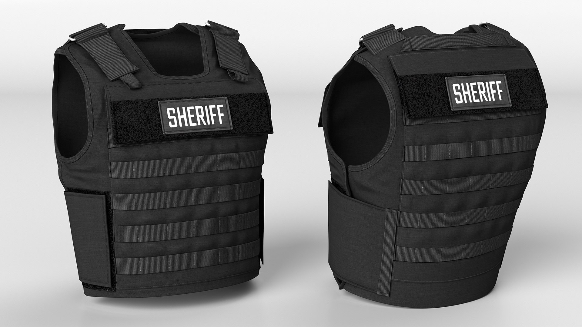 Sheriff Black Body Armor Carrier 3D TurboSquid 2098037