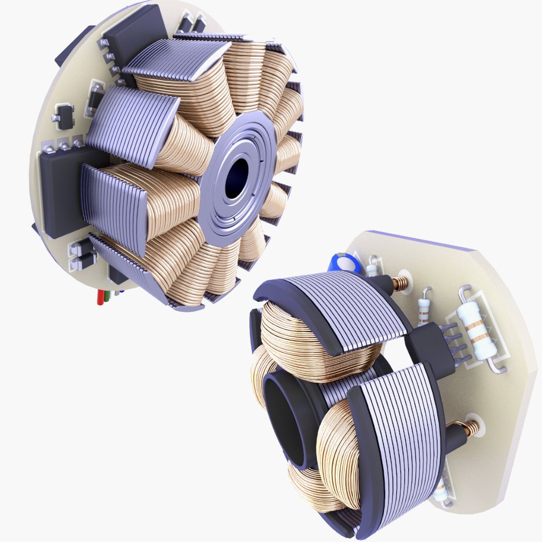 3D 2 Brushless Electric Motor Stators SET V6 Model - TurboSquid 2401476