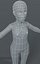 Modèle 3D de maille de base de corps d'enfant de fille 1000 polygones
