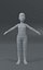 Modèle 3D de maille de base de corps d'enfant de fille 1000 polygones