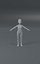 Modèle 3D de maille de base de corps d'enfant de fille 1000 polygones