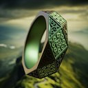 Ornate Hex Ring - Engraved Mystic 3D Print Jewelry Design 05
