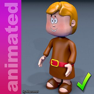 3D rigged character animations model