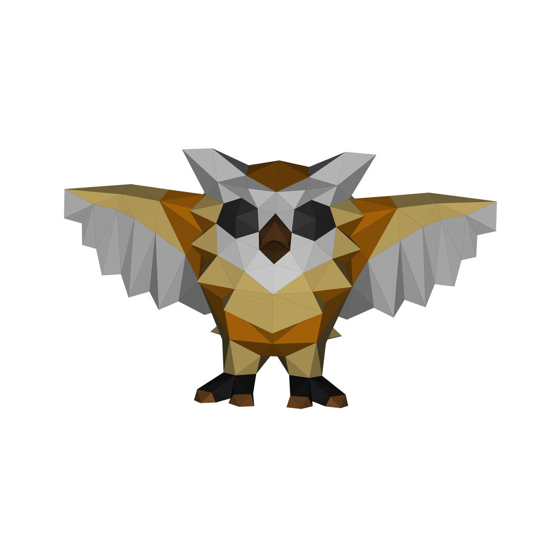 3D OWL Posing Open Wings 3D Papercraf - TurboSquid 1776652