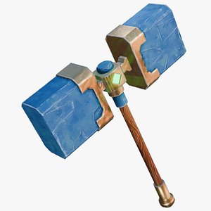Stylized Stone Hammer 3D