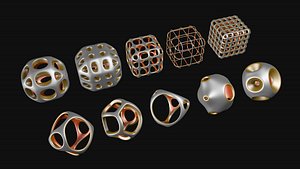 Sci-Fi Polyhedron Geometries Collection R1 3D model